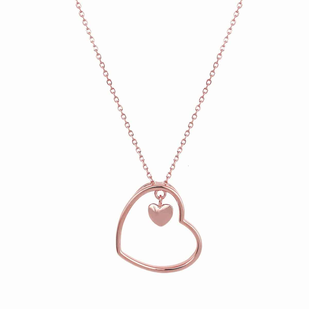 neha kakkar rose gold heart pendant with link chain